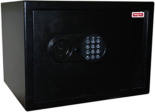 RESKAL – Coffre de Sécurité 38,5L avec Serrure Électronique et Alarme – 2 Pênes, 1 Étagère – Dimensions 310x430x350 mm – Idéal Maison, Bureau, Hôtels – Robuste et Fiable