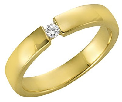 Diamonds by Ellen K. Damen Ring 375/- Gold Glänzend Brillant gelb 0,05ct. 317370022-2