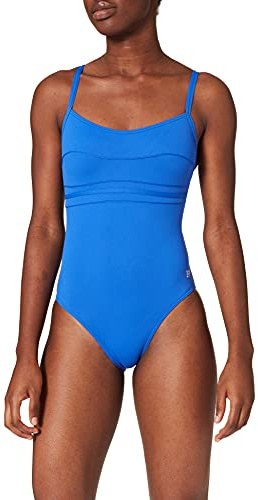Haute pression A1001 - Maillot de bain une pièce - Uni - Femme - Bleu,FR: 38 (Taille faricant: 38)