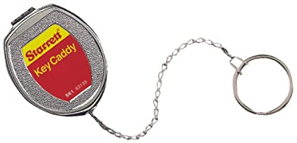 Starrett Key Caddy with 21 Stainless Steel Chain, Heavy-Duty Die-Cast Zinc Case, Large Key Ring, Retractable Design - SK1