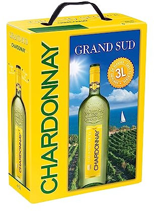 Grand Sud - Chardonnay - Sortentypischer Trocken Weißwein - Großpackungen Wein Bag in Box 3l (1 x 3 L)