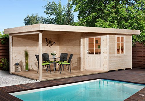 weka Designhaus 213 B Gr.1, 5-Eck, natur, 28 mm, ET, F, Anbau 300 cm