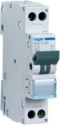 Hager MJN510A - Interruttore Automatico 1P+N 4.5kA C-10A 1M