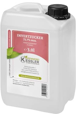 Brennerei Kessler Invertzuckersirup 72,7% mas. – Invertzucker 3 Liter | Flüssiger Invertzucker zur Herstellung von Likören, Getränken, Speiseeis und Backwaren – direkt aus der Brennerei