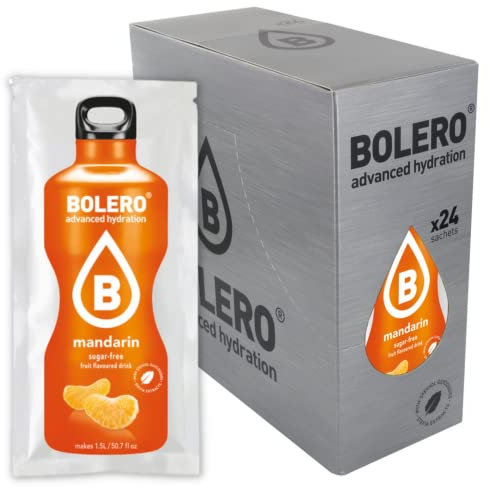 Bolero Bebida Instantánea sin Azúcar, Sabor Mandarina - Paquete de 24 x 9 gr - Total: 216 gr