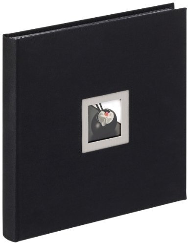 Walther Design Album Photo Noir 30 x 30 cm Lin avec découpe de Couverture, Noir et Blanc FA-217-B