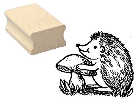 Stämpel igelkott med PILZ – motivstämpel i bokträ