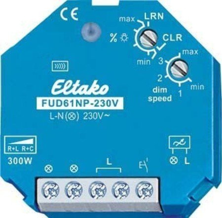 Eltako Funkaktor Universal-Dimmschalter ohne N, 230V, Power MOSFET 300W, 1 Stück, FUD61NP-230V