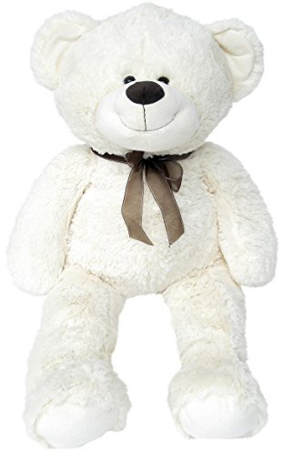Wagner 9021 - XXL Plüschbär Teddy Bär - 100 cm groß - weiß - Teddybär Kuscheltier Kuschelbär