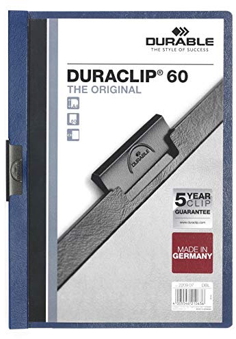 Durable 220907 KLÄMMAPP DURACLIP 60, mörkblå, 25 stycken