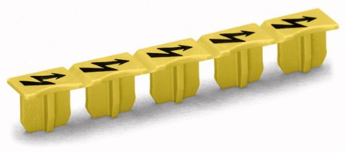 1 Riegel mit 5 Stück Wago Warnschilder gelb für Reihenklemme als Riegel