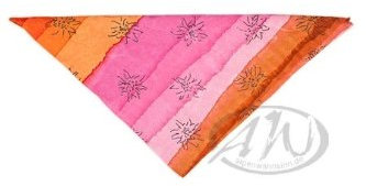 Trachten Nickituch aus Seide mit Edelweißdruck - oliv, orange, violettt, Größe one size