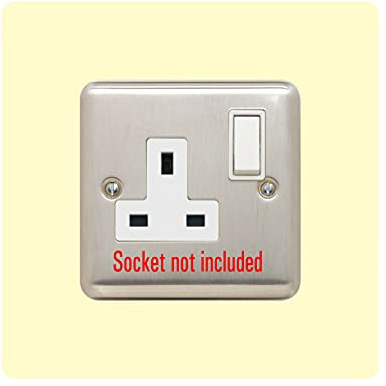 Single Socket Surround | Square | Acrylic Back Panel or Finger Plate | Light Switch Plug, Colour:Ivory