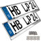 L&P A199-2-46 2 portamatrículas para chapas cortas de acero inoxidable pulido, 46 cm, 100 % acero inoxidable, también adecuado para parachoques curvos, INOX C.4580 460 mm