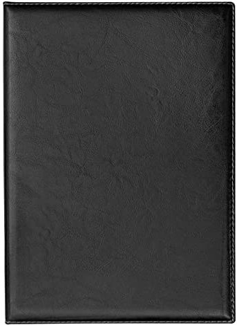 VELOFLEX 4442780 - Bewerbungsmappe „de Luxe“, DIN A4, mit Klarsicht-Taschen und Klemmschiene, Leder-Optik schwarz