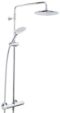 Bristan CR SHXDIVFF C Carre Exposed Fixed Head Bar Shower with Diverter and Kit, Chrome