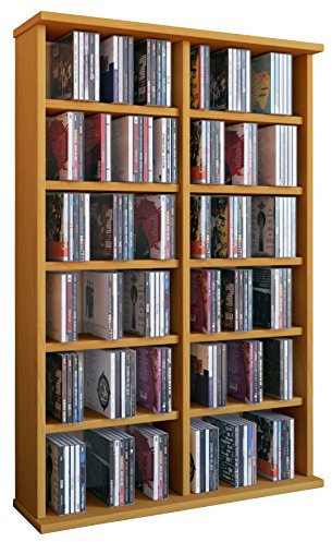 VCM Regal Schrank DVD CD Rack Medienregal Medienschrank Aufbewahrung Holzregal Standregal Möbel in 6 Farben Ronul