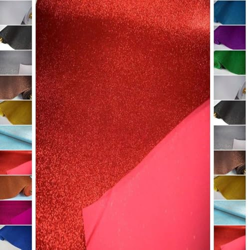 Stoffbook ROT MOOSGUMMI Glitzer 2MM BASTELMATERIAL Stoff Stoffe, D003