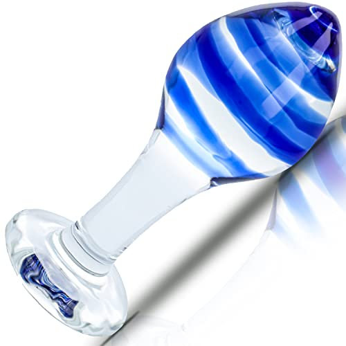 Plug Anal sex toys anals en Verre 11cm ⌀4.3cm Surface Lisse Design Attrayant Sex Toýs Femme et sex toýs homme plug anale avec Accent Bleu Plug Femme Débutante Plugs Anals god anal sex toy FOPS G72