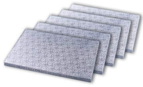 Cake Company Tortenplatte rechteckig 60x40 cm | 5 Stück | Cake Board rechteckig | auch für dicke und mehrstöckige Torten | hochwertige Alukaschierung | 10mm dick