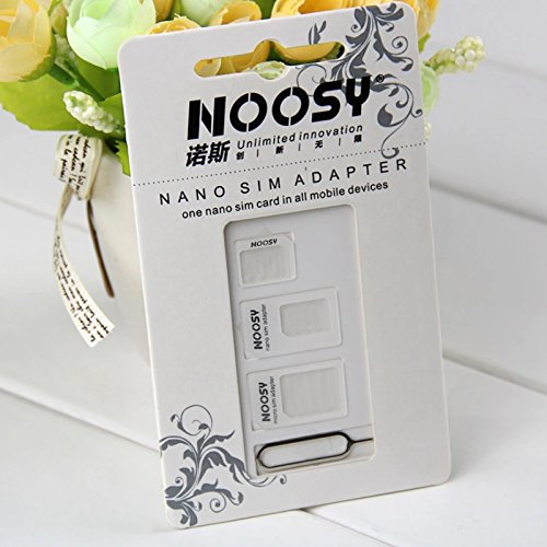 Adattatore per schede SIM Noosy (Nano/MicroSim) bianco + Sim Opener