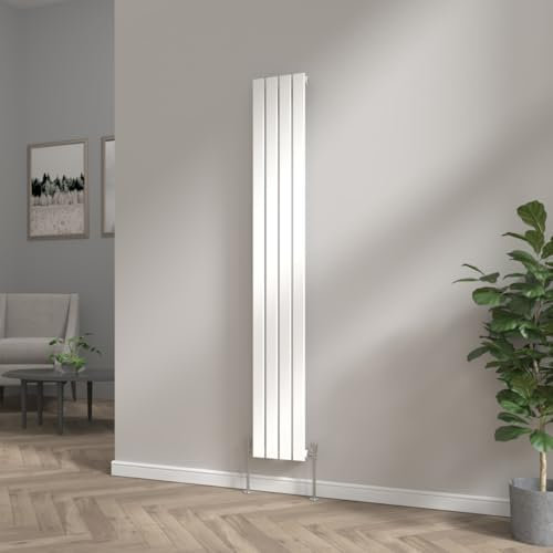 NRG 1800 x 272mm Bathroom Vertical Radiator Gloss White Single Flat Panel Tall Upright Central Heating Rad