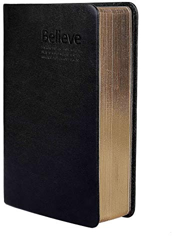 Retro - Taccuino per appunti in finta pelle bibbia, diario per scuola, ufficio e viaggio, 368 pagine, colore: nero