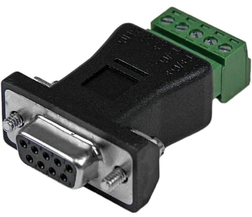 StarTech RS422 RS485 Serial DB9 to Terminal Block Adapter, Black (DB92422) | 5 pin terminal block to DB-9 (M), black, Male