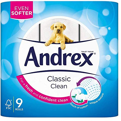 Brand New. Andrex Toilet Rolls 2-Ply 200 Sheets White Ref M02040 [Pack 9]