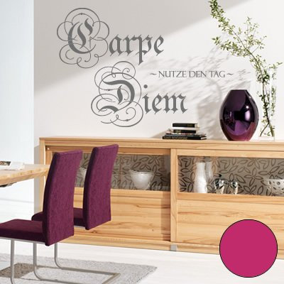 A275 - Adhesivo de pared Carpe Diem (disponible en 40 colores y 3 tamaños), vinilo, rosa, 60cm x 41cm