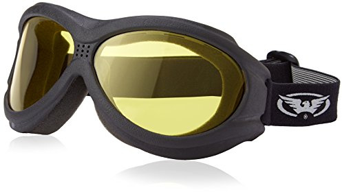 Hot Leathers Big Ben Yellow Goggles Motorcycle Biker over glasses Anti-Fog Lenses