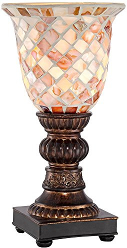 Russel 12 Small Accent Lamp Mosaic Glass Uplight Traditional Vintage Dark