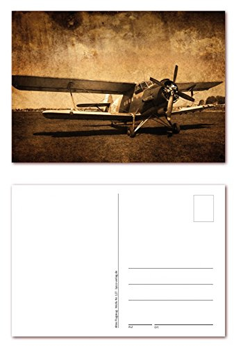 12 Stück Postkarten altes Flugzeug Antonov AN-2, Ansichtskarten im DIN A6 Format (PKT-127)