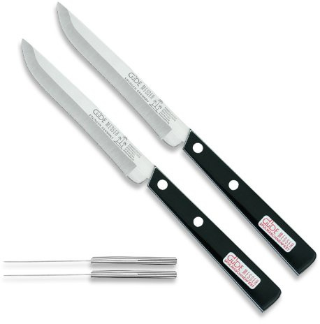 Güde Messer - Serie Universalmesser - Set Allzweck- und Steakmesser 2 tlg. - Klingen 11 cm - Feinverzahnung - Griff Kunststoff - 9300-11-2