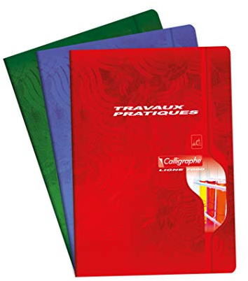Clairefontaine 7599C - Praxisarbeitsheft / Schulheft Calligraphe DIN A4 21x29,7cm, 72 Blatt, französische Lineatur 70g & 90g Zeichenpapier blanko, ideal für technische Zeichen, farbig sortiert 1 Stück