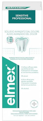 elmex Collutorio Sensitive Professional 400 ml | blocca il dolore da sensibilità | crea una barriera protettiva di lunga durata | con fluoro per la prevenzione della carie e 0% Alcohol