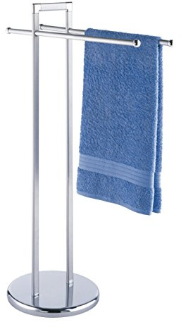 Wenko 16687100 Arktika Handtuch- und Kleiderständer Bolzano - 2 Arme, Alu Finish, 29 x 92 x 55 cm