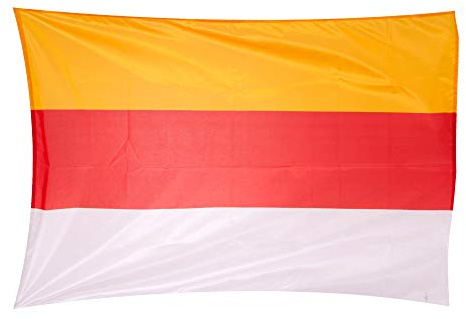 Fahnen Kössinger, Hissflagge im Querformat, Fahne Bundesland Kärnten, Hissfahne ohne Wappen, hochwertiger Siebdruck, brillante Farben, gold-rot-weiß, reißfest, 120 x 80 cm, 0,96 m² Fläche