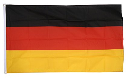 Flaggenfritze® Deutschland XXL Flagge 150 x 250 cm, große deutsche Fahne mit 3 Metallösen für Mast, Fanflächen und Eventstimmung + Gratis Sticker