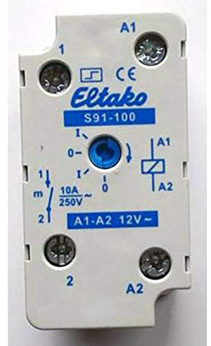 Eltako Stromstoßschalter 12V. 1 Schließer 10A/250V AC S91-100-12V