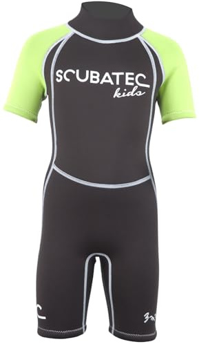 SCUBATEC 3 mm barnshorty barnvåg, svart-grön, 92–98 (3XS)