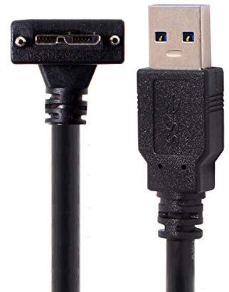 chenyang USB 3.0 a USB 3.0 Micro-B cavo dati con supporto a vite per macchina fotografica industriale 90 gradi giù angolato 3.0M