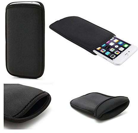 DFVmobile - Vattenavvisande väska av flexibel stretchig mjuk neopren premiumkvalitet för fnac phablet 2 5 hd – svart