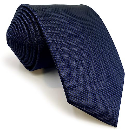 Shlax&Wing Klassisch Herren Seide Neu Krawatte Blau Einfarbig Extra lang