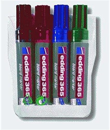 edding 365 Whiteboardmarker - schwarz, rot, blau, grün - 4er-Set - Keilspitze 2-7 mm - für Whiteboard, Glas, Schreibtafel, Flipchart - trocken und rückstandsfrei abwischbar, trocknet nicht aus