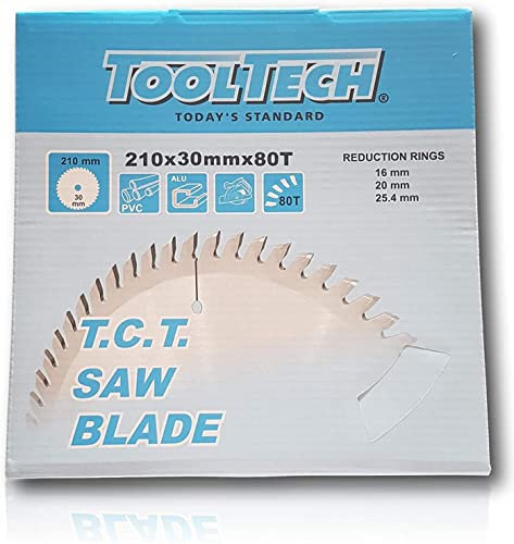 210 x 30mm HM Kreissägeblatt 80 Z 3 Reduzierringe für Alu Kunststoff Nichtmetall
