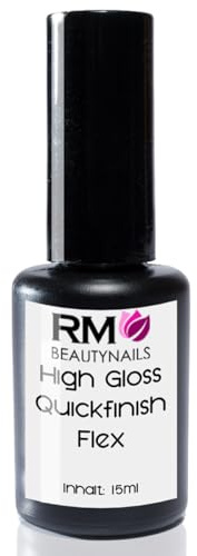 UV-Top Gloss Finish Gel Hochglanz Quickfinish HEMA Frei ohne Dispensionsschicht Quick Finish 1x 15ml (1er Pack)