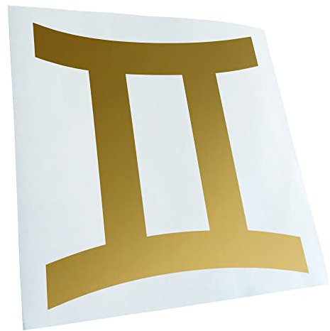 Kiwistar - Autoaufkleber - Gold - 60 x 55 cm - Zwilling Sernzeichen - Heckscheibenaufkleber Auto Aufkleber wetterfest für Kfz LKW Mofa Truck - Sticker außen selbstklebend Tuning Zubehör für Fenster