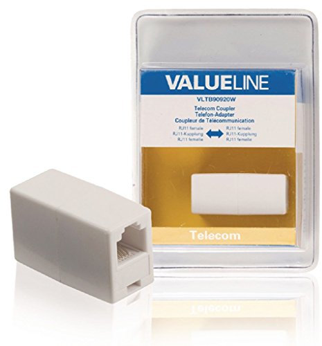 Valueline Coupleur de télécommunication RJ11 Femelle Blanc - 1 unité - Compatible avec Modem, Télévision, Routeur