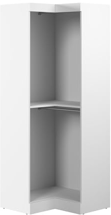 Bestar Corner Closet Organizer System 33-inch for Walk-In Closets, Bedroom, Entryway, Pur Collection, Modern, White